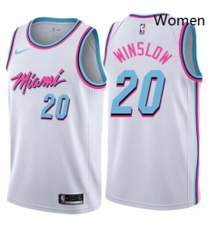 Womens Nike Miami Heat 20 Justise Winslow Swingman White NBA Jersey City Edition