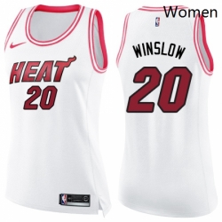 Womens Nike Miami Heat 20 Justise Winslow Swingman WhitePink Fashion NBA Jersey