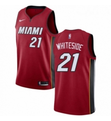 Womens Nike Miami Heat 21 Hassan Whiteside Authentic Red NBA Jersey Statement Edition