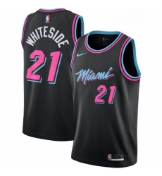 Womens Nike Miami Heat 21 Hassan Whiteside Swingman Black NBA Jersey City Edition