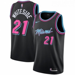 Womens Nike Miami Heat 21 Hassan Whiteside Swingman Black NBA Jersey City Edition
