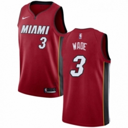 Womens Nike Miami Heat 3 Dwyane Wade Authentic Red NBA Jersey Statement Edition