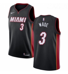 Womens Nike Miami Heat 3 Dwyane Wade Swingman Black Road NBA Jersey Icon Edition