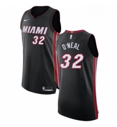 Womens Nike Miami Heat 32 Shaquille ONeal Authentic Black Road NBA Jersey Icon Edition