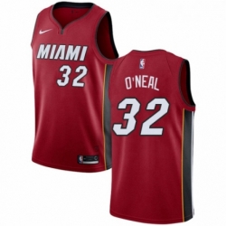Womens Nike Miami Heat 32 Shaquille ONeal Authentic Red NBA Jersey Statement Edition