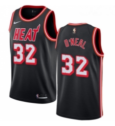 Womens Nike Miami Heat 32 Shaquille ONeal Swingman Black Black Fashion Hardwood Classics NBA Jersey