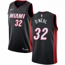 Womens Nike Miami Heat 32 Shaquille ONeal Swingman Black Road NBA Jersey Icon Edition