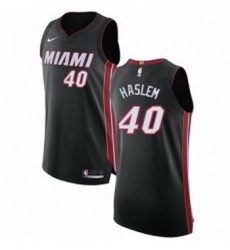 Womens Nike Miami Heat 40 Udonis Haslem Authentic Black Road NBA Jersey Icon Edition