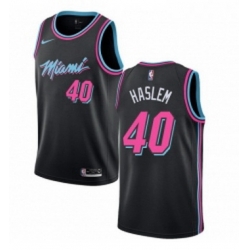 Womens Nike Miami Heat 40 Udonis Haslem Swingman Black NBA Jersey City Edition