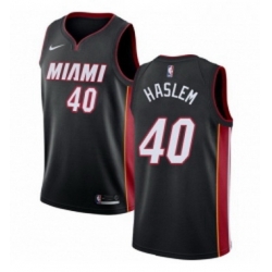 Womens Nike Miami Heat 40 Udonis Haslem Swingman Black Road NBA Jersey Icon Edition