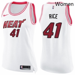 Womens Nike Miami Heat 41 Glen Rice Swingman WhitePink Fashion NBA Jersey