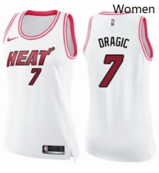 Womens Nike Miami Heat 7 Goran Dragic Swingman WhitePink Fashion NBA Jersey