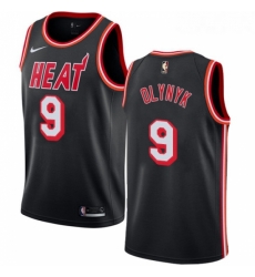 Womens Nike Miami Heat 9 Kelly Olynyk Authentic Black Black Fashion Hardwood Classics NBA Jersey 