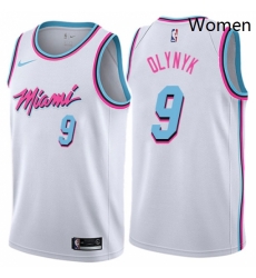 Womens Nike Miami Heat 9 Kelly Olynyk Swingman White NBA Jersey City Edition 