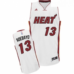 Youth Adidas Miami Heat 13 Edrice Adebayo Swingman White Home NBA Jersey 