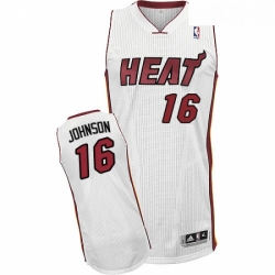 Youth Adidas Miami Heat 16 James Johnson Authentic White Home NBA Jersey