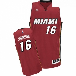 Youth Adidas Miami Heat 16 James Johnson Swingman Red Alternate NBA Jersey