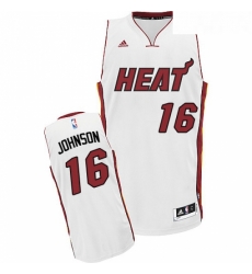 Youth Adidas Miami Heat 16 James Johnson Swingman White Home NBA Jersey
