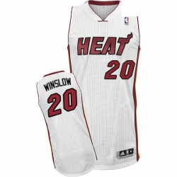 Youth Adidas Miami Heat 20 Justise Winslow Authentic White Home NBA Jersey