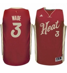 Youth Adidas Miami Heat 3 Dwyane Wade Swingman Red 2015 16 Christmas Day NBA Jersey