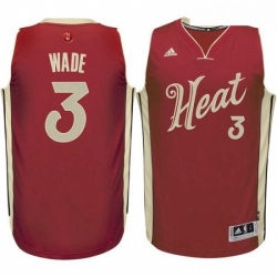 Youth Adidas Miami Heat 3 Dwyane Wade Swingman Red 2015 16 Christmas Day NBA Jersey