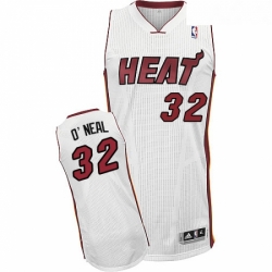 Youth Adidas Miami Heat 32 Shaquille ONeal Authentic White Home NBA Jersey