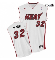 Youth Adidas Miami Heat 32 Shaquille ONeal Swingman White Home NBA Jersey