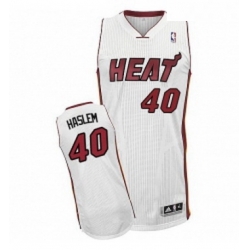 Youth Adidas Miami Heat 40 Udonis Haslem Authentic White Home NBA Jersey