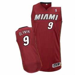 Youth Adidas Miami Heat 9 Kelly Olynyk Authentic Red Alternate NBA Jersey 