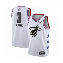 Youth Miami Heat 3 Dwyane Wade Swingman White 2019 All Star Game Basketball Jersey