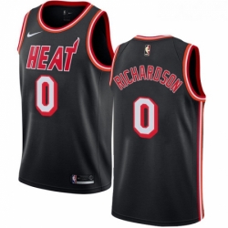 Youth Nike Miami Heat 0 Josh Richardson Authentic Black Black Fashion Hardwood Classics NBA Jersey