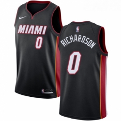 Youth Nike Miami Heat 0 Josh Richardson Swingman Black Road NBA Jersey Icon Edition
