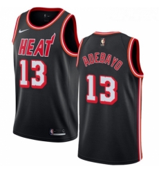 Youth Nike Miami Heat 13 Edrice Adebayo Swingman Black Black Fashion Hardwood Classics NBA Jersey 