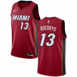 Youth Nike Miami Heat 13 Edrice Adebayo Swingman Red NBA Jersey Statement Edition 