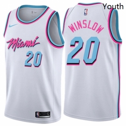 Youth Nike Miami Heat 20 Justise Winslow Swingman White NBA Jersey City Edition