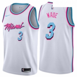 Youth Nike Miami Heat 3 Dwyane Wade Swingman White NBA Jersey City Edition