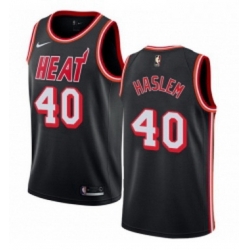 Youth Nike Miami Heat 40 Udonis Haslem Authentic Black Black Fashion Hardwood Classics NBA Jersey
