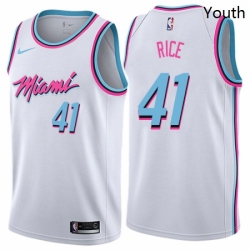 Youth Nike Miami Heat 41 Glen Rice Swingman White NBA Jersey City Edition