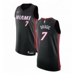 Youth Nike Miami Heat 7 Goran Dragic Authentic Black Road NBA Jersey Icon Edition