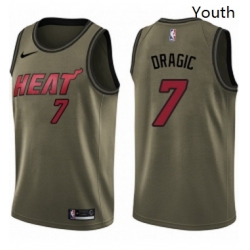 Youth Nike Miami Heat 7 Goran Dragic Swingman Green Salute to Service NBA Jersey