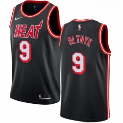 Youth Nike Miami Heat 9 Kelly Olynyk Authentic Black Black Fashion Hardwood Classics NBA Jersey 