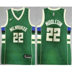 Men Men Milwaukee Bucks 20 Khris Middleton Green 2021 Nike Swingman Stitched Jersey