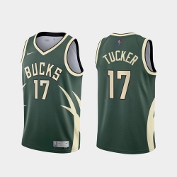 Men Milwaukee Bucks PJ Tucker 2021 Earned Green Jersey