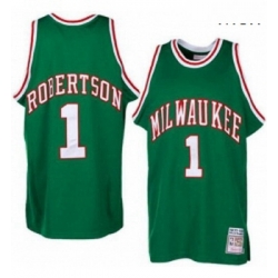 Mens Adidas Milwaukee Bucks 1 Oscar Robertson Swingman Green Throwback NBA Jersey