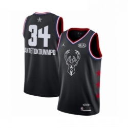 Mens Jordan Milwaukee Bucks 34 Giannis Antetokounmpo Swingman Black 2019 All Star Game Basketball Jersey