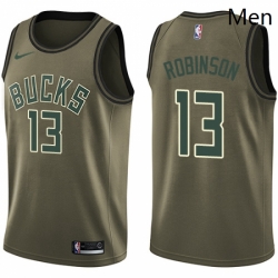 Mens Nike Milwaukee Bucks 13 Glenn Robinson Swingman Green Salute to Service NBA Jersey 