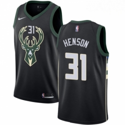 Mens Nike Milwaukee Bucks 31 John Henson Authentic Black Alternate NBA Jersey Statement Edition 