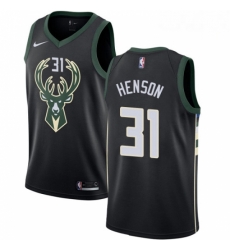 Mens Nike Milwaukee Bucks 31 John Henson Swingman Black Alternate NBA Jersey Statement Edition 