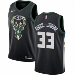 Mens Nike Milwaukee Bucks 33 Kareem Abdul Jabbar Authentic Black Alternate NBA Jersey Statement Edition 