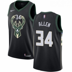 Mens Nike Milwaukee Bucks 34 Ray Allen Authentic Black Alternate NBA Jersey Statement Edition